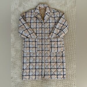 Uniqlo Tan Plaid Quilted Jacket